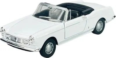 Image de Welly Old Timer Peugeot 404 Cabriolet sans toit Blanc 1:34-1:39 Modèle en métal moulé sous pression Neuf dans sa boîte 43604