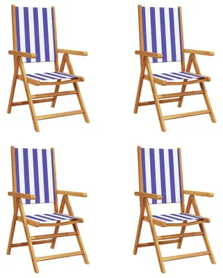 Immagine prodotto di VidaXL 3214553, Terrazza, Seduta imbottita, Legno di acacia, Poliestere, Blu, Bianco, 110 kg, 570 mm