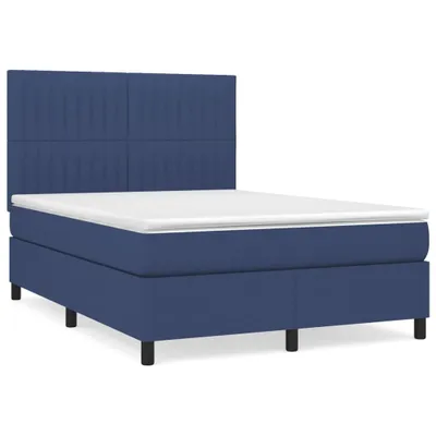 Produktbild von Boxspringbett mit Matratze Blau 140x200 cm Stoff