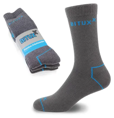 Produktbild von Bituxx 1 Paar Full Freizeit & Arbeitssocken Grau 39-42 MS-18306