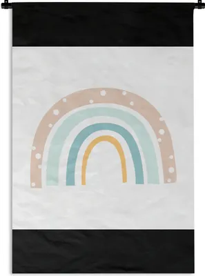 Produktbild von MuchoWow® Wandteppich Wandbehang Regenbogen - Kinder - Pastell - Tupfen - Baby 120x180 cm Tapisserie Dekoration Wandtuch - Schlafzimmer - Dekorationen für das Haus