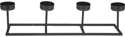 Produktbild von Kerzenständer für 4 Kerzen Ständer schwarz Metall 39x9,5 cm