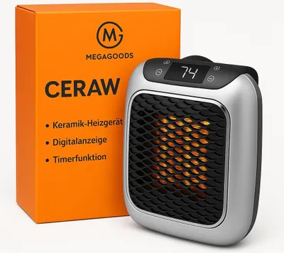 Produktbild von Mini Heizlüfter Wandmontage PTC Keramik mit Fernbedienung 800W DE.
