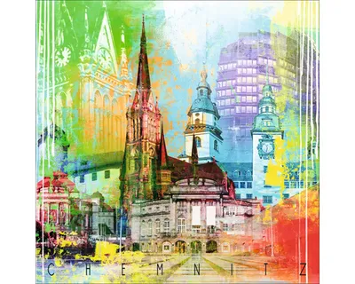 Produktbild von Glasbild Chemnitz Wahrzeichen I 20x20 cm