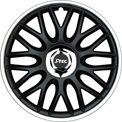 Produktbild von 15" Zoll Radkappen Schwarz/Silber Chrom Radzierblenden Radblenden J15520 J-TEC