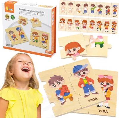 Produktbild von Viga Toys - VIGA Lernpuzzles aus Holz Kinderpuzzles zum Verkleiden