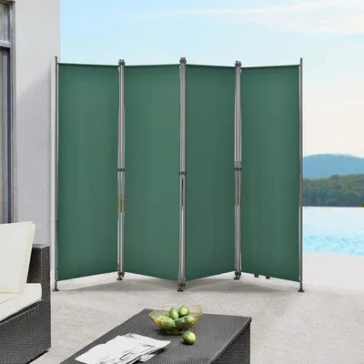 Produktbild von Raumteiler Sichtschutzwand mit Stahlrahmen - 170x215 cm, Dunkelgrün