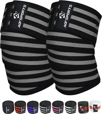 Produktbild von Famanu Knie Wraps für Gewichtheben - Elastische Stützbänder für Powerlifting und Squats
