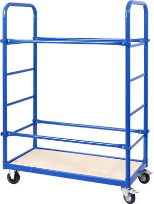 Produktbild von Reifenwagen mit 2 Lenk- und 2 Bockrollen, LxBxH 1050x500x1450 mm, 2 Etagen