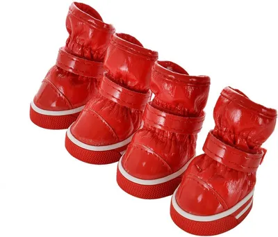 Produktbild von Hundeschuhe – 4 Stück – Wasserdichter Pfotenschutz – Verstellbar – Rutschfest – Für Kleine Hunde & Welpen – Schneestiefel – Rot #3