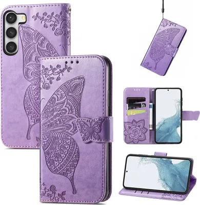 Produktbild von König Design Hülle kompatibel mit Samsung Galaxy S23 Plus Kunstleder Handyhülle - Handy Case Lavendel