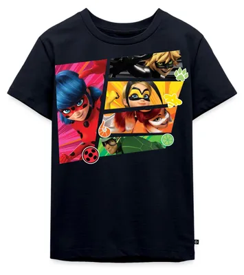 Produktbild von Spreadshirt Miraculous Superhelden Kinder Premium T-Shirt, 110/116 (4 Jahre), Navy