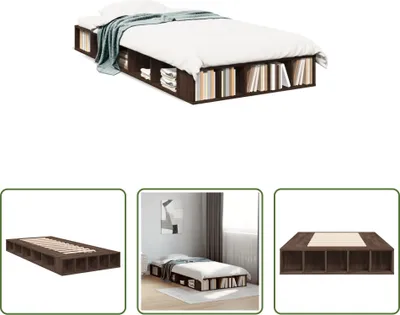 Produktbild von The Living Store Bettgestell Braun Eichen-Optik 100x200 cm Holzwerkstoff