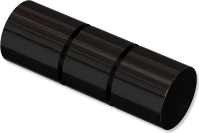 Produktbild von Interdeco Endstücke Rillenzylinder für Gardinenstangen 20 mm Ø, Schwarz, Modell Elanto (Packung 2 Stück)