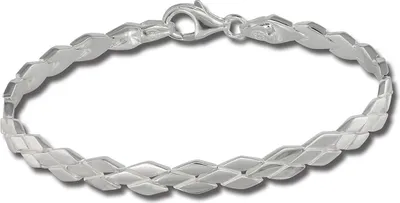 Imagen del producto de Pulsera de plata de 19 cm, diseño de rombo, acabado mate, para mujer. Joyería de plata para el brazo. Modelo: D2SDA430