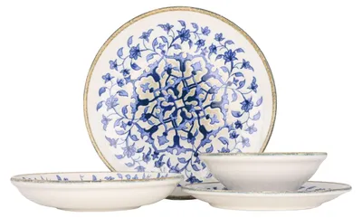 Zdjęcie produktu dla Zestaw naczyń Kütahya Porselen (średni) – Tile Legacy – 24 elementy – dla 6 osób – porcelana