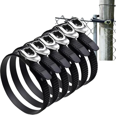 Produktbild von Wiederverwendbare Ratschen Kabelbinder 31cm, extra starke Befestigungsbänder mit Edelstahlverschluss für Werkstatt, Garage & Outdoor