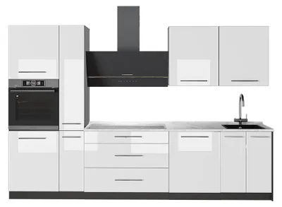 Immagine prodotto di Cucina componibile Vicco Fame-Line Bianco lucido/Antracite 310 cm, PL Marmo, Model 64278