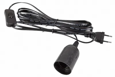 Produktbild von E27 Lampenfassung mit Schalter Netzkabel 3,5m 350SW schwarz