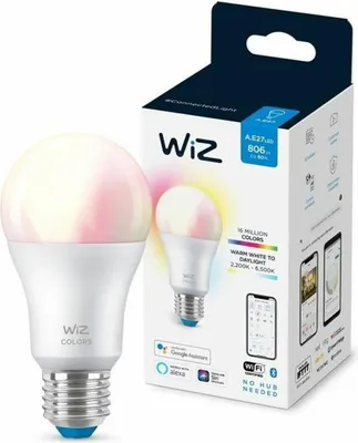 Produktbild von WiZ Lampe 60W A60 E27, Intelligentes Leuchtmittel, Wi-Fi/Bluetooth, Weiß, Wi-Fi 4 (802.11n), 802.11b, 802.11g, LED, E27