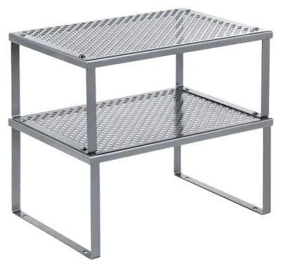 Productafbeelding van Kruidenrek - Set van 2 uitbreidbare stapelbare kastplanken - Metaal - Draagvermogen 16 kg per plank