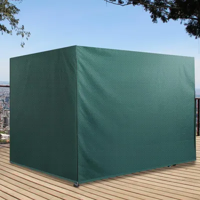 Produktbild von Hollywoodschaukel Abdeckung 3 Sitzer, Schutzhülle Gartenschaukel, PE-Abdeckplane, Dunkelgrün | 215x155x150 cm | 100 g/m² | wasserdicht UV-beständig