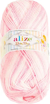Produktbild von Garn BABY BEST BATIK - 100g / 240 m - Rosa, Weiß