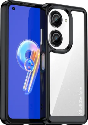 Produktbild von Asus Zenfone 9 Hülle, Klar Rückseite Stoßfeste TPU Silikon Bumper Schutzhülle für Asus Zenfone 9 Schwarz