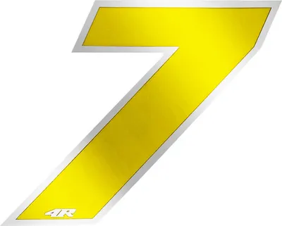 Obrázek produktu pro Nálepka závodní číslo pro motocykl "7" žlutá 100 x 130 mm
