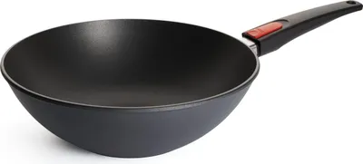 Produktbild von Woll Diamond Lite Guss-Wok- und Rührpfanne: abnehmbarer Stiel, Ø 30cm, 10cm hoch, 3.7 Liter, Herdart: Glaskeramik, Gas, Elektro, Halogen
