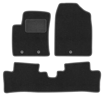 Produktbild von Velours-Fußmatten für Hyundai i10 II 2013- (Schrägheck) – 3-tlg, Graphit, passgenau – Wielganizator LUX