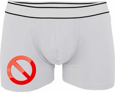 Produktbild von Boxershorts - Mann - Boxer-0007-man-white-v-L - weiß - L - vorn - Verboten - Verkehrszeichen - lustiges Motiv - Spruch - Unterwäsche - Unterhose - Freizeit - lustig