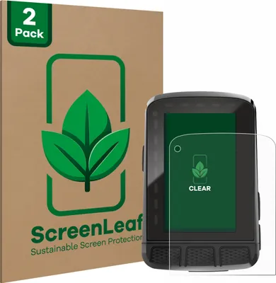 Produktbild von 2x ScreenLeaf Schutzfolie für Wahoo Elemnt Roam V2 GPS nachhaltiger Displayschutz Display Schutz Folie Klar Transparent