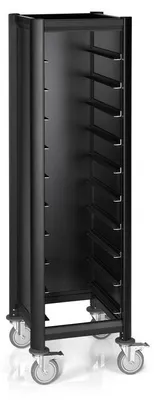 Produktbild von Tablettwagen schwarz für 10 Tabletts 45,5 x 35,5 cm Aluminium, MDF