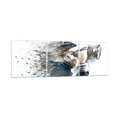 Produktbild von Bilder auf glas - Kopf Illusion Fernglas Mann - 120x40cm - Glasbilder - Wandbilder - Kunstdruck - zum Aufhängen bereit - Wanddekoration aus Glas - Glas Bilder - Wandbild auf Glas - GCA120x40-2992