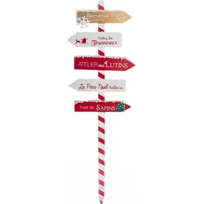 Produktbild von FEERIC LIGHTS & CHRISTMAS Holzschild - 120 cm - Rot und Weiß