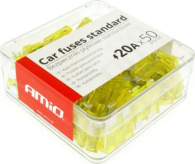 Immagine prodotto di Set di fusibili per auto 50 pezzi 20A standard AMIO-01336