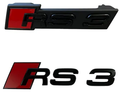 Original Audi Black Edition RS3 PAKET Emblem Schwarz Kühlergrill + Heck 8P 8V – Produktansicht