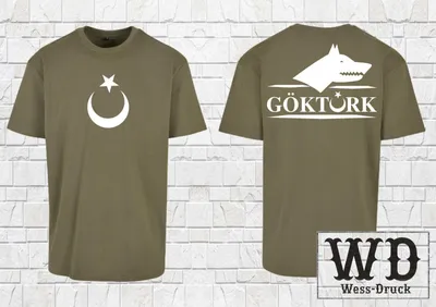 Produktbild von Herren Oversize Göktürk T-Shirt Olive Weiß L