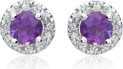 Produktbild von 585er Ohrringe Amethysten 0,5 ct. 8 Diamanten 0,0512 ct.