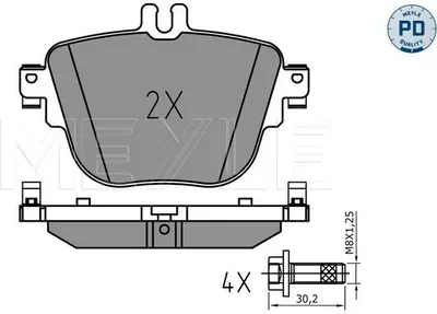 Produktbild von MEYLE 025 227 9217/PD Bremsbeläge Hinten passend für MERCEDES-BENZ E-Klasse Limousine (W213) E-Klasse T-modell (S213) E-Klasse Coupe (C238) CLS
