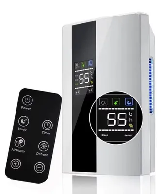 Productafbeelding van Luchtbevochtiger en luchtreiniger 2-in-1 - Met afstandsbediening - Ontvochtigingscapaciteit: 500–2200 ml per dag - 90 W - Stil, ≤65 dB - Timer