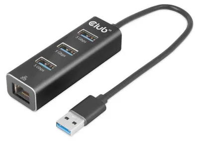 Produktbild von CLUB3D CSV-1430a, Kabelgebunden, USB 3.2 Gen 1 (3.1 Gen 1) Type-A, 1000 Mbit/s, Schwarz, USB, USB Typ-C