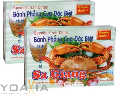 Produktbild von Doppelpack SA GIANG Krabbenchips 13% (2x 200g) | Krabbe (nicht Garnele) | Special Crab Chips