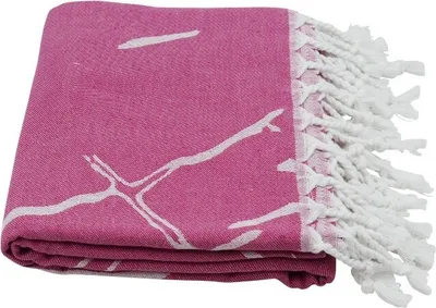 Produktbild von Hamamtuch als Strandtuch Saunatuch Badetuch "Marmor" beere