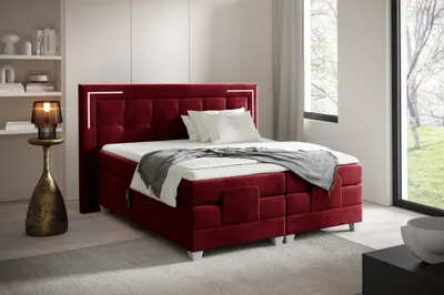 Produktbild von Boxspringbett Elektrisch Bett DORES 120x200cm in Stoff Fresh Rot
