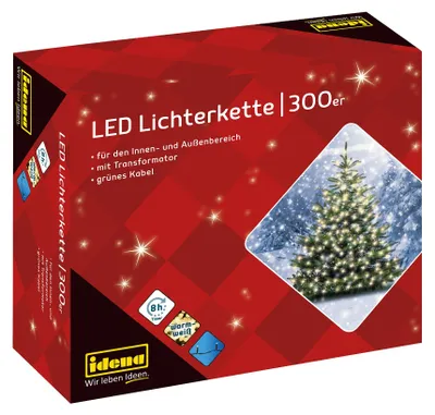 LED-Lichterkette 300 LEDs, warmweiß, 37,9 m, Innen & Außen