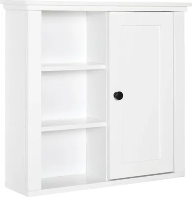 Obrázek produktu pro Koupelnová skříňka - Úložná skříňka - 3 police - 1 dvířka - 53 x 14,5 x 50,5 cm - Nutná montáž