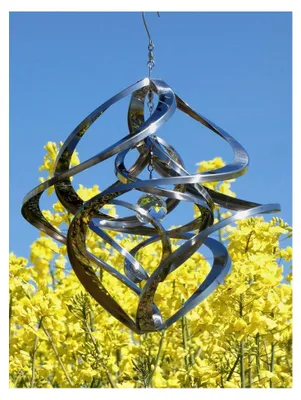 Produktbild von Edelstahlwindspiel mit Winddancer Double-Twister Gartendekoration (30 cm)