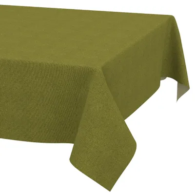 Produktbild von Tischdecke 140x350cm Rechteckig Grün DanceDirty abwaschbar Leinenoptik wetterfest Falschuni Modern Schnittkante